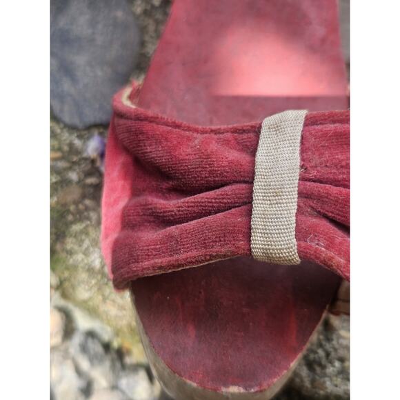 1940's Vintage Hand Carved And Hand Painted Wooden Wedges Size 8.5 Women's. - Picture 7 of 14
